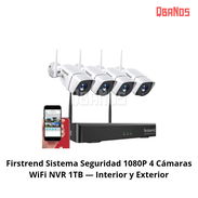 `Firstrend Sistema Seguridad 1080P 4 Cámaras WiFi NVR 1TB — Interior y Exterior 📷🔒` - Img 55676907