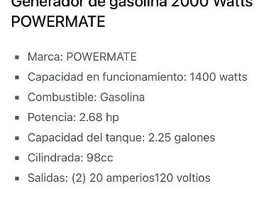 Planta de gasolina marca powermate de 2000 w - Img 69082818
