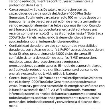 Jackery Explorer 1000 Plus Estación de Energía Portátil, Generador Solar de 1264Wh - 8/8