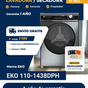 Lavadora/Secadora al vapor 11kg marca EKO con Regulador de voltaje. 1 año de Garantía. Domicilio incluido. - Img 57632428