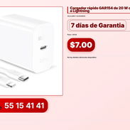 Cargador rápido GAR154 de 20 W con cable tipo C a Lightning VPT-0072 - Img 56196434