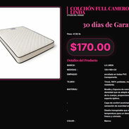 Colchón La Linda 190x135x20 Espuma Memoria Y Muelle, La Linda Colchón Enrollado 135x190 Capa De Confort . - Img 57426725