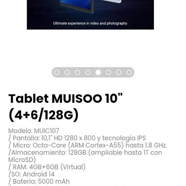 Tablet MUISOO 10" (4+6/128G). Modelo: MUIC107 - Img 123871129