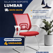 🔹 *Silla con Soporte Lumbar Color Rojo* - Precio principal: 55 usd (cada una) - Factura - Img 57439683