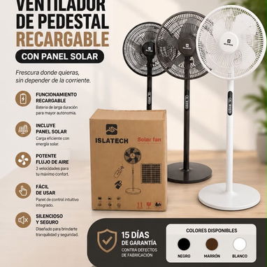 Ventilador recargable con panel - Img 126292829