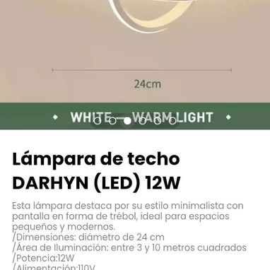 Lámpara de techo DARHYN (LED) 12W. Ideal para espacios pequeños y modernos. - Img 123081794