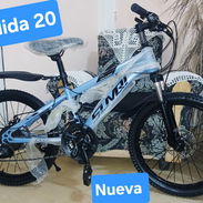 Bicicletas medida 20 frenos d disco 21 cambios amortiguacion,azul/negra y roja/negra,nuevas y armadas listas para montar - Img 57654902