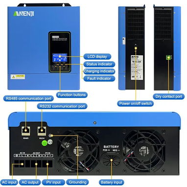 Inversor  Hibrido  48V, 12kw, Fase dividida (110 y 220v).  A estrenar!! - 3/3