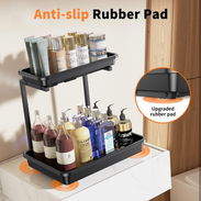 Organizador y almacenamiento de fregadero, baño, 2 niveles - Img 53973185