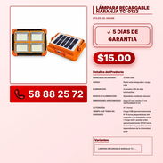 LÁMPARA RECARGABLE NARANJA TC-0123 VPT -0153 - Img 57843280