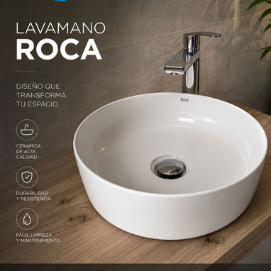 Muebles e y Espejo, lavamano e pedestal Roca, lavamano Aloa, Lavamano sobre Roca - 6/6