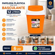 Papelera Plástica con Tapa Basculante / 12 litros - Img 55646549