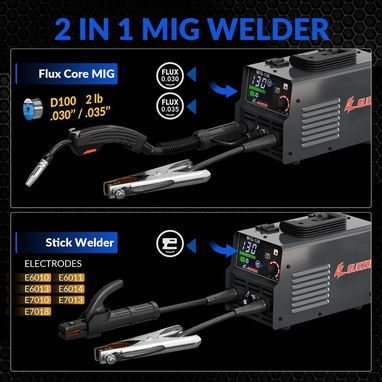 Planta de soldar portatil GZGUOZHI MIG de 130A, Máquina de Soldadura MIG/Stick 2 en 1 sin Gas con Núcleo de Flujo-200usd - Img 121732665