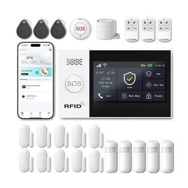 Sistema de alarma para hogar con pantalla táctil y 24 piezas - Img 127948793