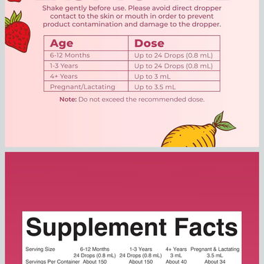 Sulfato de zinc en suspensión para bebés, niños, adultos, embarazadas, 120ml, sabor fresa 🍓 - 2/2