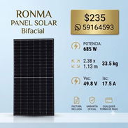 PANEL SOLAR BIFACIAL RONMA 685W - Img 57536007