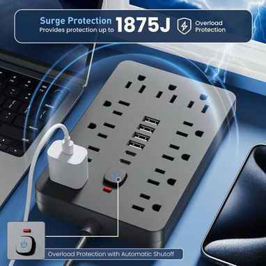 ☎️53544655 🛵 Entrega Disponible ⭐ Enchufe de Pared Multifuncional 17-en-1  (5 pies )⭐ - Img 113600674