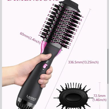 Cepillo secador de pelo de 2,4 in, moldeador de aire caliente para soplados suaves y voluminosos  Iónico antiencrespamie - 6/10