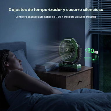 Ventilador recargable portátil FRIZCOL 24000mAh (Hasta 60Hrs uso continuo) Luz LED y mando a distancia, POWER BANK Nuevo - 5/10