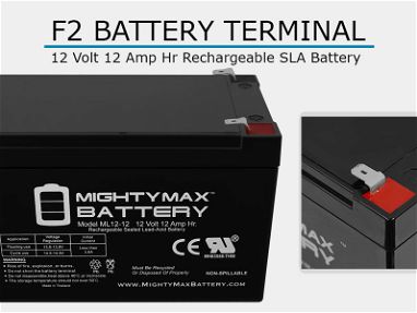 12 V 12 Ah F2 Scooter Batería sustituye a la batería Panasonic LC-RA1212P – Mighty Max marca producto 53828661 - Img main-image