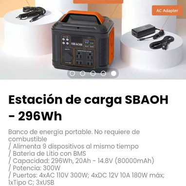 Estación de carga SBAOH - 296Wh. / Batería de Litio con BMS. Nueva en caja - Img 115022880