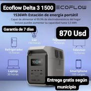 Ecoflow Delta 3 1500, Garantía de 7 días, Entrega gratis según municipio - Img 57625334