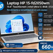 Nueva HP 15.6” táctil FHD | Core Ultra 5 225U 4.8GHz | 8GB DDR5 | SSD 512GB | Windows 11 | $660 Mensajería sin costo - Img 57801570