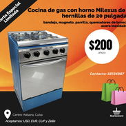 Cocina Milexus de 4 quemadores con horno y magneto - Img 56024570