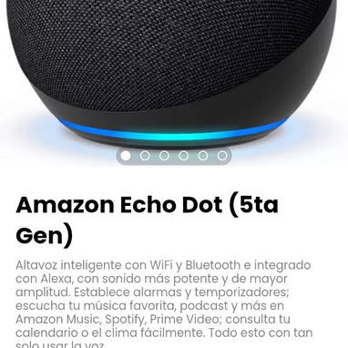 Altavoz inteligente con WiFi y Bluetooth e integrado con Alexa. Amazon Echo Dot (5ta Gen) - Img 122115723