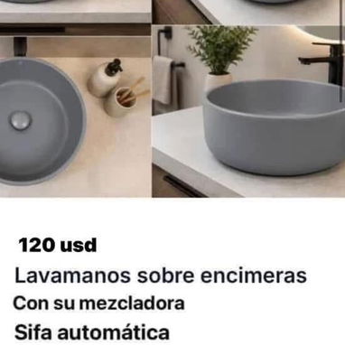 Taza de baño monolítica y lavamanos sobre encimera - 8/10