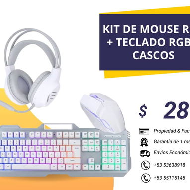 Combo de Teclado y Mouse con cable GTX 350 y Audífonos (cascos) - Img 108380490