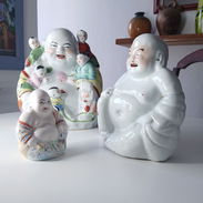 Juego de 3 Budas de porcelana china - Img 55360849