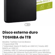 Disco externo duro TOSHIBA de 1TB. Toshiba Canvio Basics. Nuevo - Img 52529277