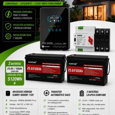 ⚡ KIT SOLAR: INVERSOR + BATERÍAS + TRANSFER ⚡ - 2/3