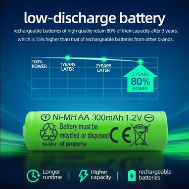 🔋 ¡Pilas Recargables AA/AAA de 300 mAh! 🔋 - 6/6