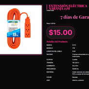 Cable 3 Tomas SPC 15m Naranja Extensión 110-220V 16A, Extensión SPC 15m Naranja 3 Tomas Universales 110-220V . - Img 57334055