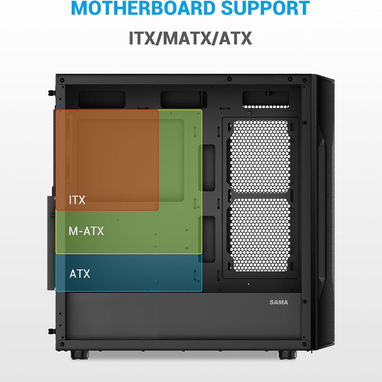 Chasis para PC ATX de torre media SAMA S40 - Diseño de malla de alto flujo de aire, ventiladores ARGB 52815418 - Img 122558543