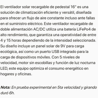 Ventilador recargable -panel y bombilla recargable - Img 123090908