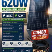 PANEL SOLAR BIFACIAL 620W y Cable solar de 6 metros original - Img 56588553