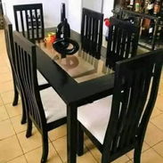 Juegos de comedor de madera tapizadas - Img 56696215