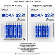 PAQUETE DE 4 BATERÍAS AAA - AA 1HORA GAR135 - Img 55552174