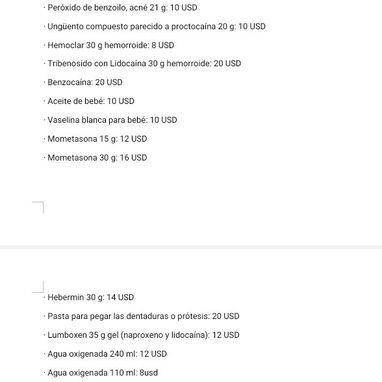 Medicamentos importados al momento - 6/10
