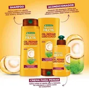 Set Garnier Oil Repair Liso Coco. Shampoo, Acondicionador 650 ml y Crema de Peinar 300 ml - Img 56533780