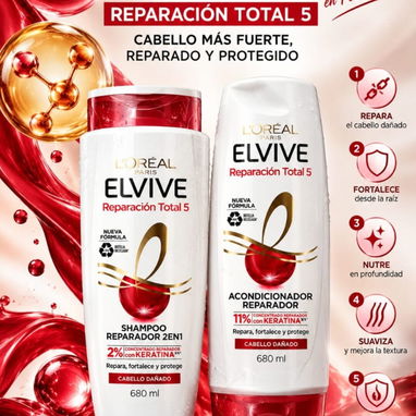 Loreal elvive 680 ml dúo de shampoo y acondicionador - 2/6