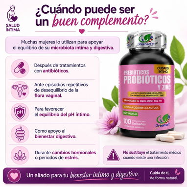 Probióticos + Prebióticos + Zinc para el cuidado íntimo femenino - Img 125911279