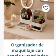 **Organizador de Maquillaje con Espejo LED y VENTILADOR** - Img 56790883