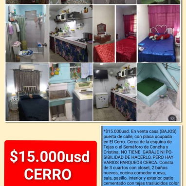 *$15.000usd. En venta casa (BAJOS) puerta de calle, con placa ocupada en El Cerro. Cerca de la esquina de Tejas o el Se - Img 123558698