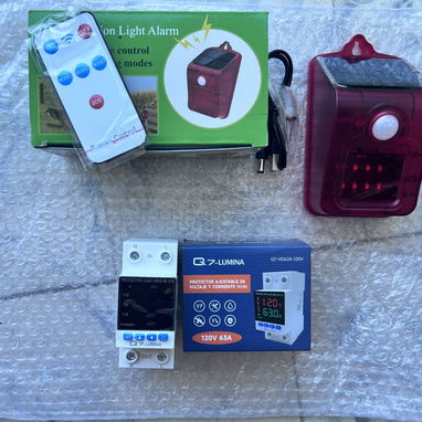 Transfer 120V-100A-3Polos -$50 Protector de Voltaje Digital de línea 120V-63A-$20 Breake 2polos 32A-Alarma para exterior - 4/5