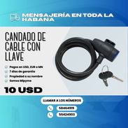 🔓 CANDADOS PARA MOTOS Y BICICLETAS. ♦️ VARIOS MODELOS ⭕DE CABLE 💲10 USD ⭕CON ALARMA 💲18 USD - Img 52379887