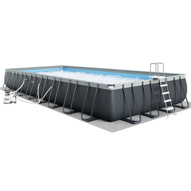Piscina rectangular Ultra XTR® Frame elevada con bomba de filtro de arena – 32′ x 16′ x 52″ - 6/10